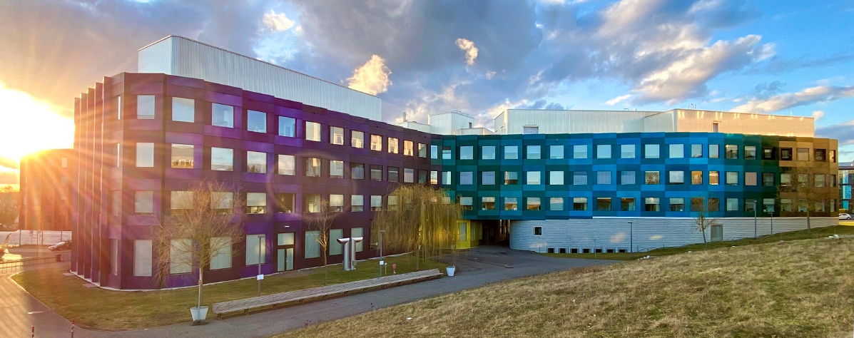 Verlinktes Bild zu den Campusbereichen der JLU. Bild zeigt das Biomedizinische Forschungszentrum Seltersberg im Gegenlicht.
