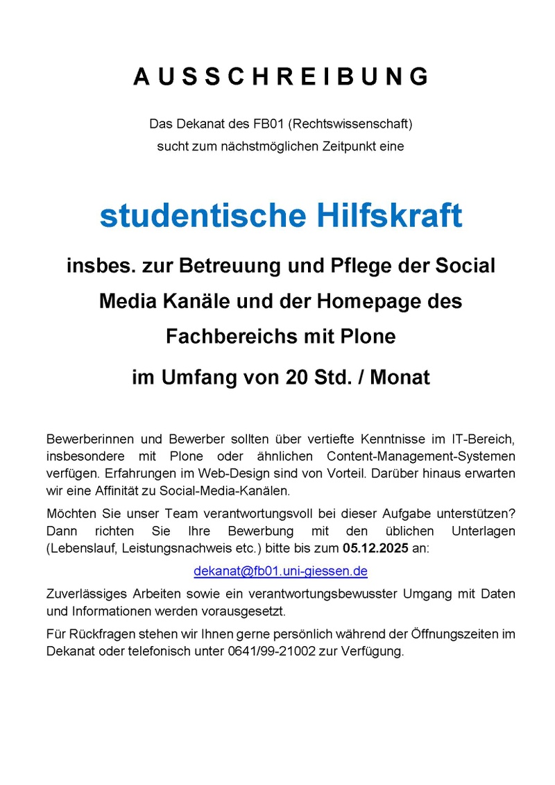 Hilfskraft IT/Plone