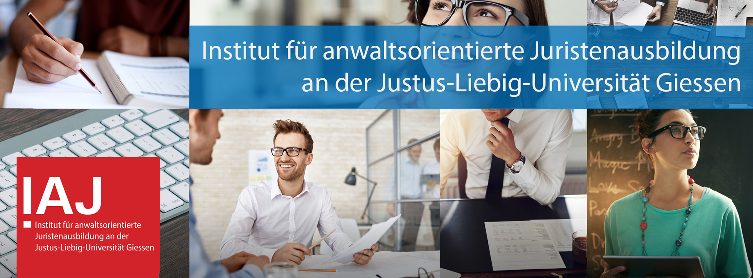 IAJ-Banner der Arbeit des IAJ in verschiedenen Bildern darstellt