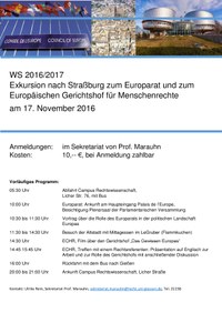 Plakat Exkursion Straßburg 17.11.16