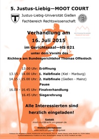 Moot Court 2015 - Programmablauf
