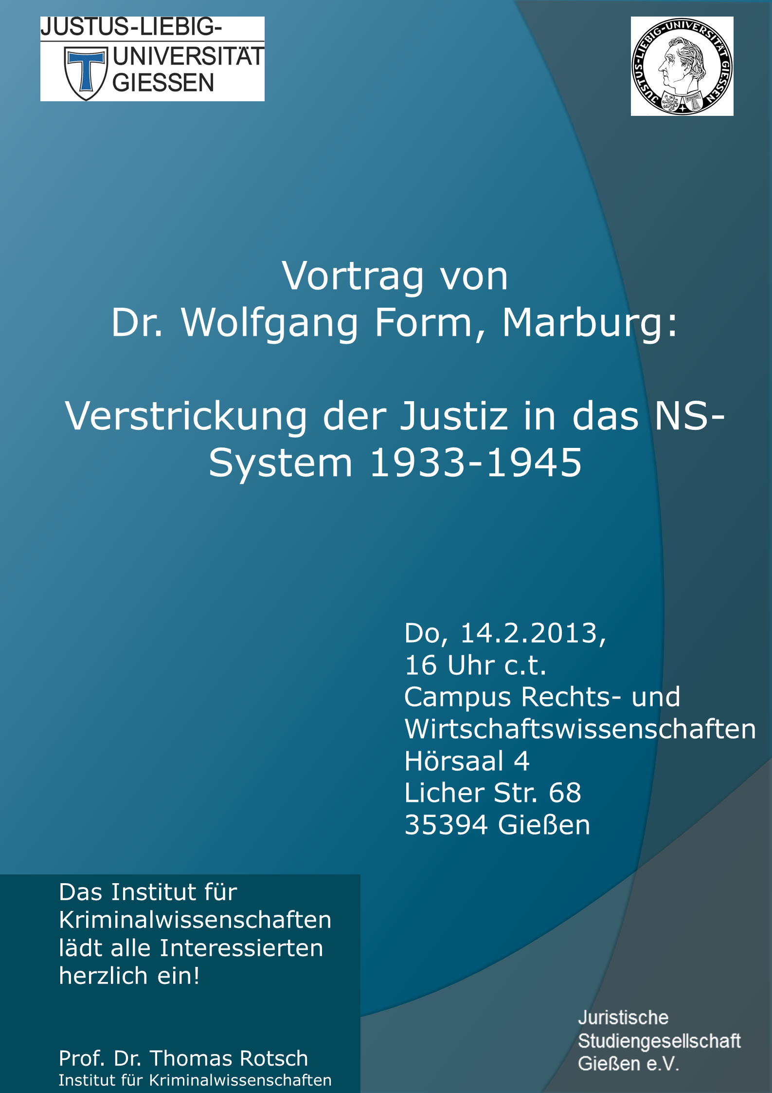 Vortrag Dr. Form Plakat