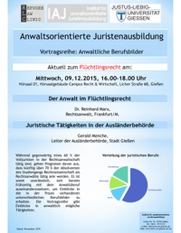 Vortragsreihe Anwaltliche Berufsbilder 2015 Marx Menche