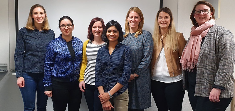 v.l.n.r.: Fabiola Neitzel (SWAP), Nina Eisenhardt (B90/Die Grüne), Kaya Kinkel (B90/Die Grüne), Anjani Nayak (SWAP), Monika Schuhmacher (ECM), Verena Krakau (Cognilize), Franziska Deutscher (WTT)