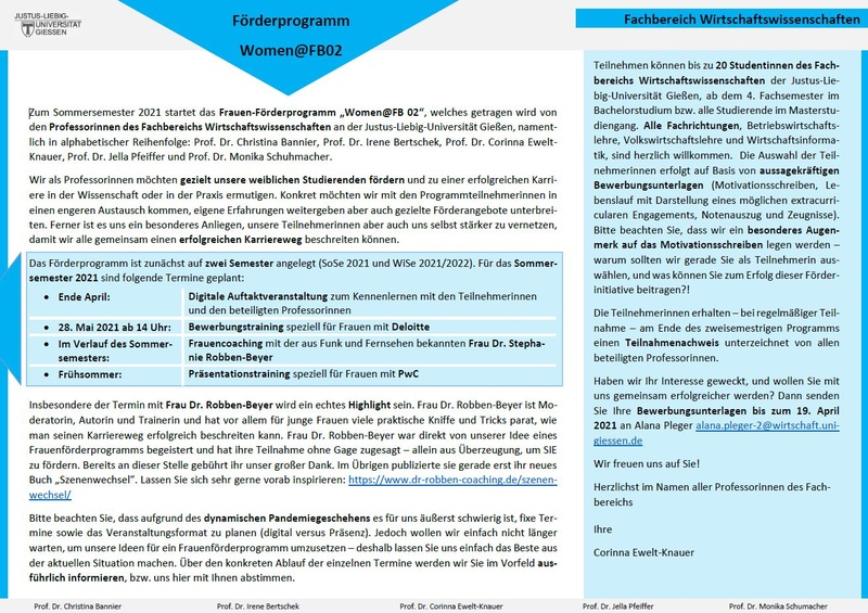 Frauen Förderprogramm