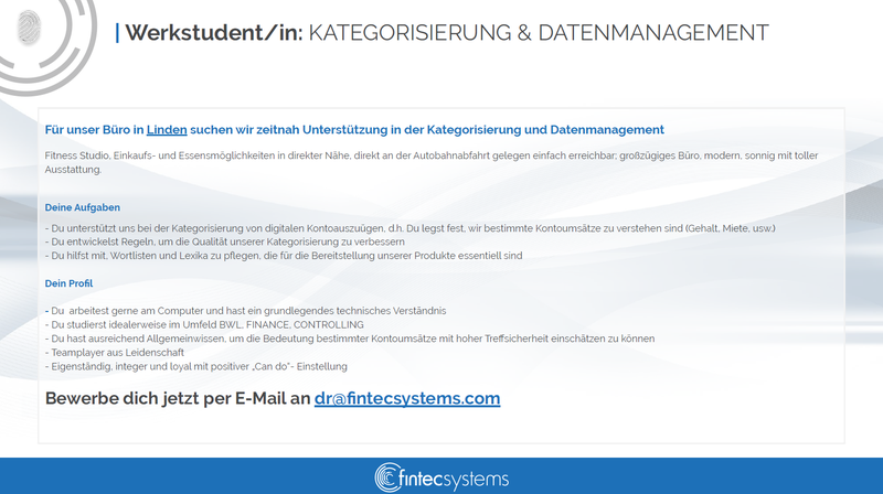 Werkstudent fintecsystems