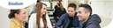 Startseite-Bereich-1: Studium - Studierende am Tisch Cafete