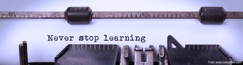 Never stop learning banner