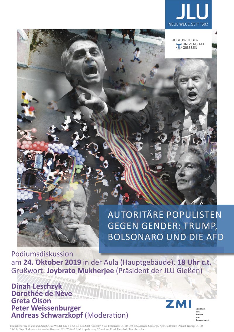 Veranstaltungsplakat Populisten und Gender Oktober 2019