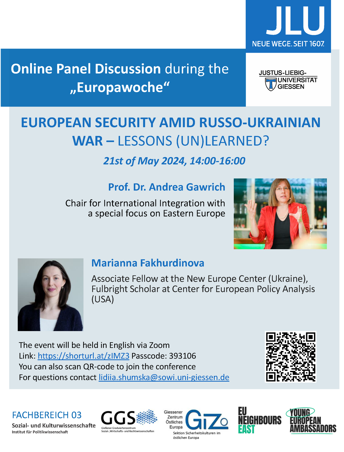 2024-05 Poster EUROPEAN SECURITY AMID RUSSO-UKRAINIAN WAR – LESSONS (UN)LEARNED?