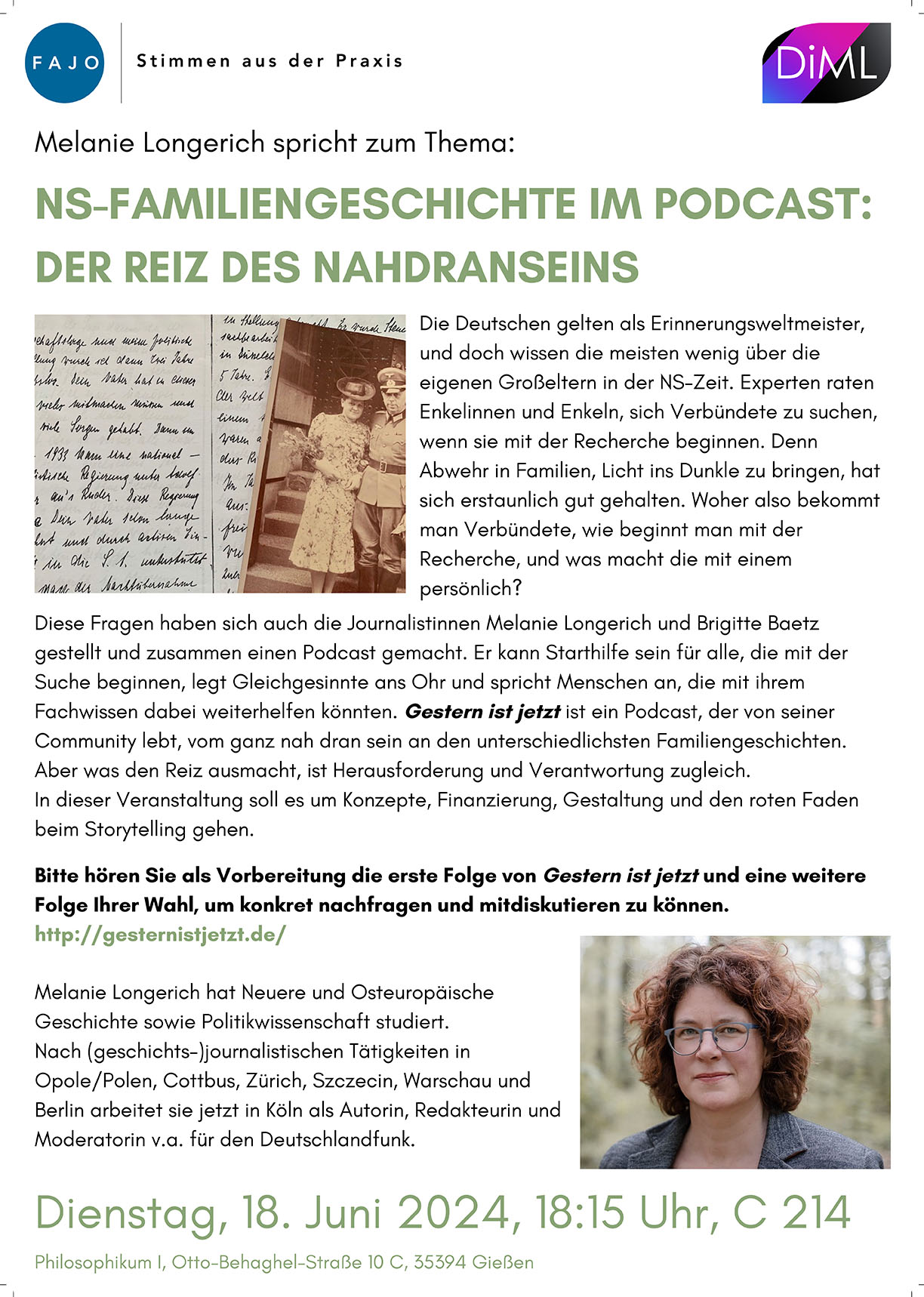 Stimmen aus der Praxis: Melanie Longerich spricht zum Thema: NS-Familiengeschichte im Podcast