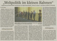 "Weltpolitik im kleinen Rahmen"