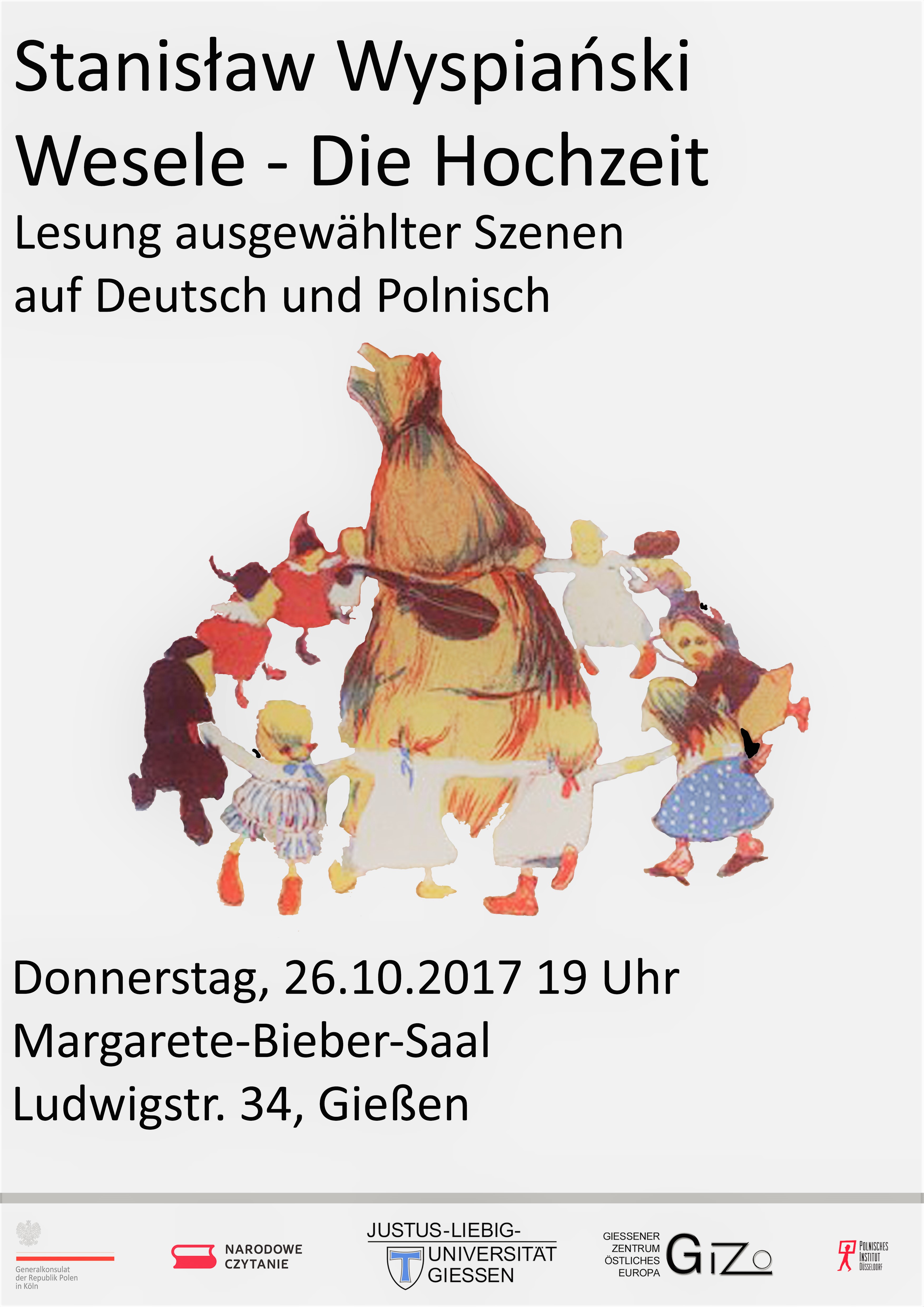 Plakat zur Lesung: Stanisław Wyspiańskis "Hochzeit"