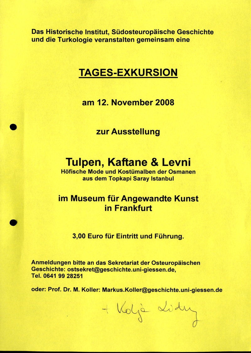 Aushang Tagesexkursion