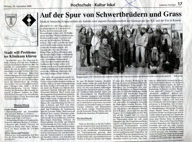 Artikel zur Sommerschule