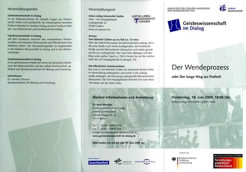 Ankündigung der Podiumsdiskussion, Teil 1