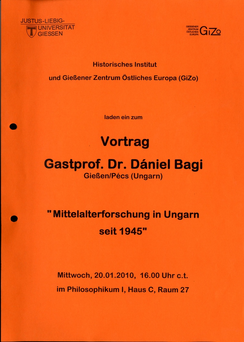 Ankündigung des Vortrags