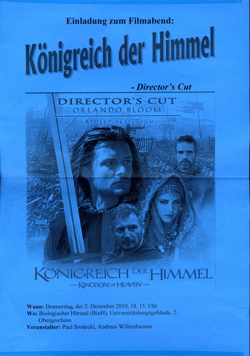 Aushang Filmvorführung