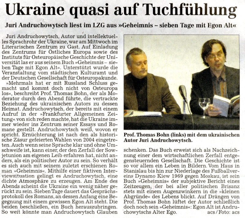 2. Bericht zu der Veranstaltung