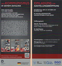Einladung zur Ausstellungseröffnung "Der Kommunismus in seinem Zeitalter"