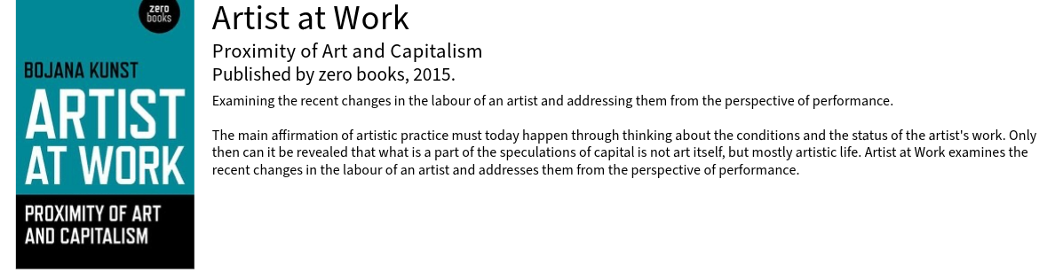 Publikation – Artist at Work