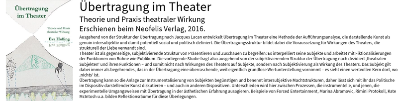 Publikation – Übertragung im Theater