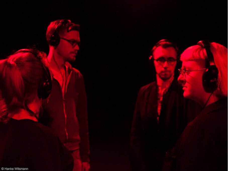 a black box | a dark room