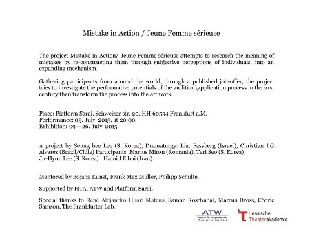 Mistake in Action/ Jeune Femme serieuse