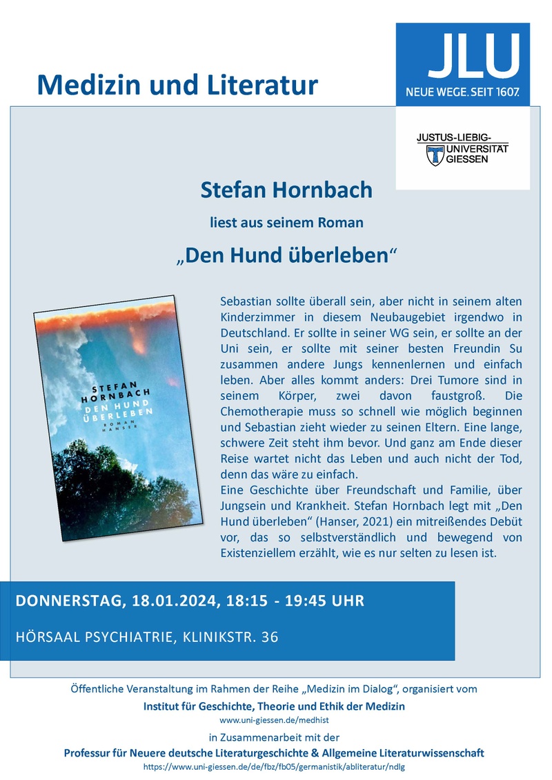Ankündigung Medizin und Literatur WS 23 24 Hornbach (verschoben)