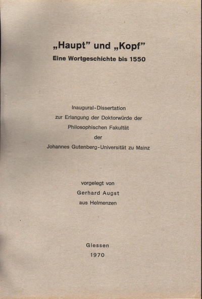 Haupt und Kopf Haupt und Kopf