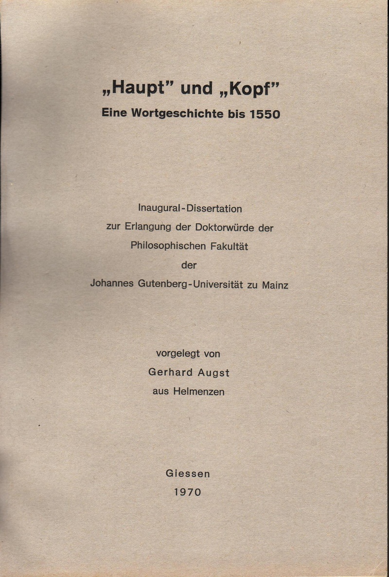 Haupt und Kopf