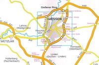 Umgebungsplan von Gießen
