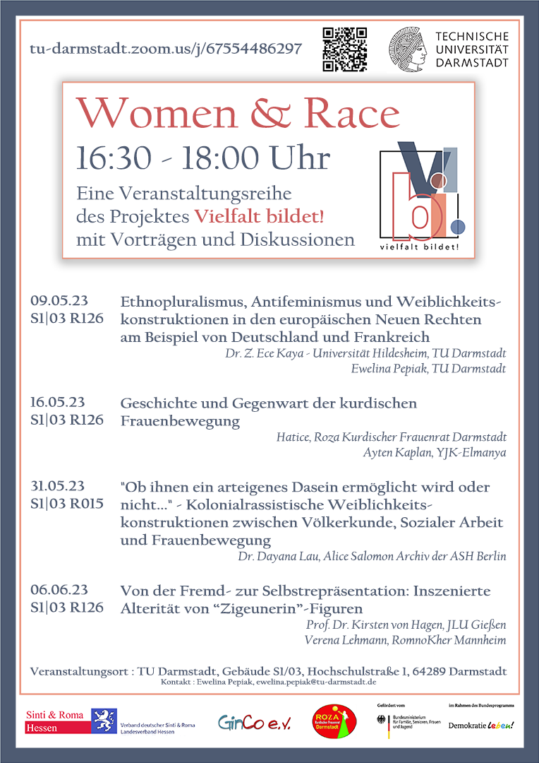 "Woman and Race" - eine Veranstaltungsreihe des Projektes "Vielfalt bildet!" (09.05., 16.05., 31.05., 06.06.23)