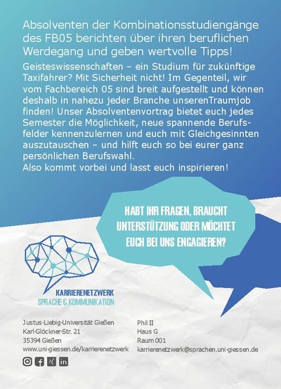 Absolventenvortrag Flyer November 2019