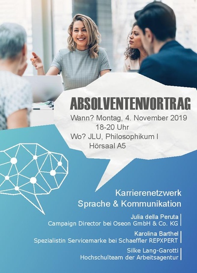 Absolventenvortrag Flyer November 2019