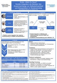 Erstis - Allein zu Haus? Soziale Integration als Mediator des Zusammenhangs von Selbstwirksamkeit und Stresserleben im Studieneinstieg