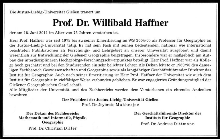 Nachruf Prof. Dr. Haffner