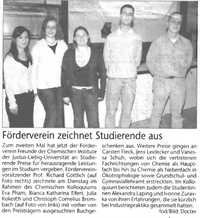 Auszeichnungen für Chemie-Studenten