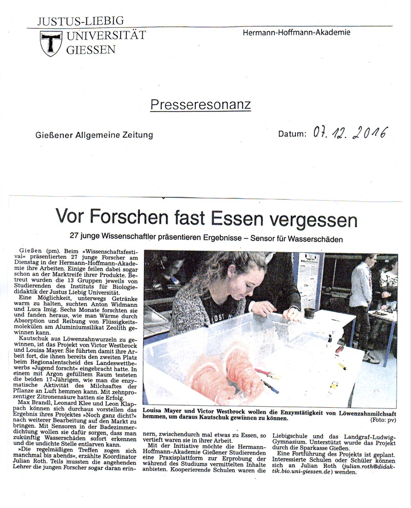 Junge Forscher 2015