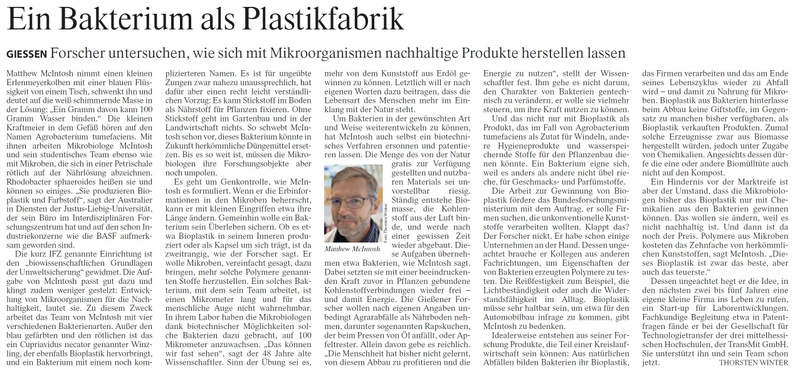 Ein Bakterium als Plastikfabrik
