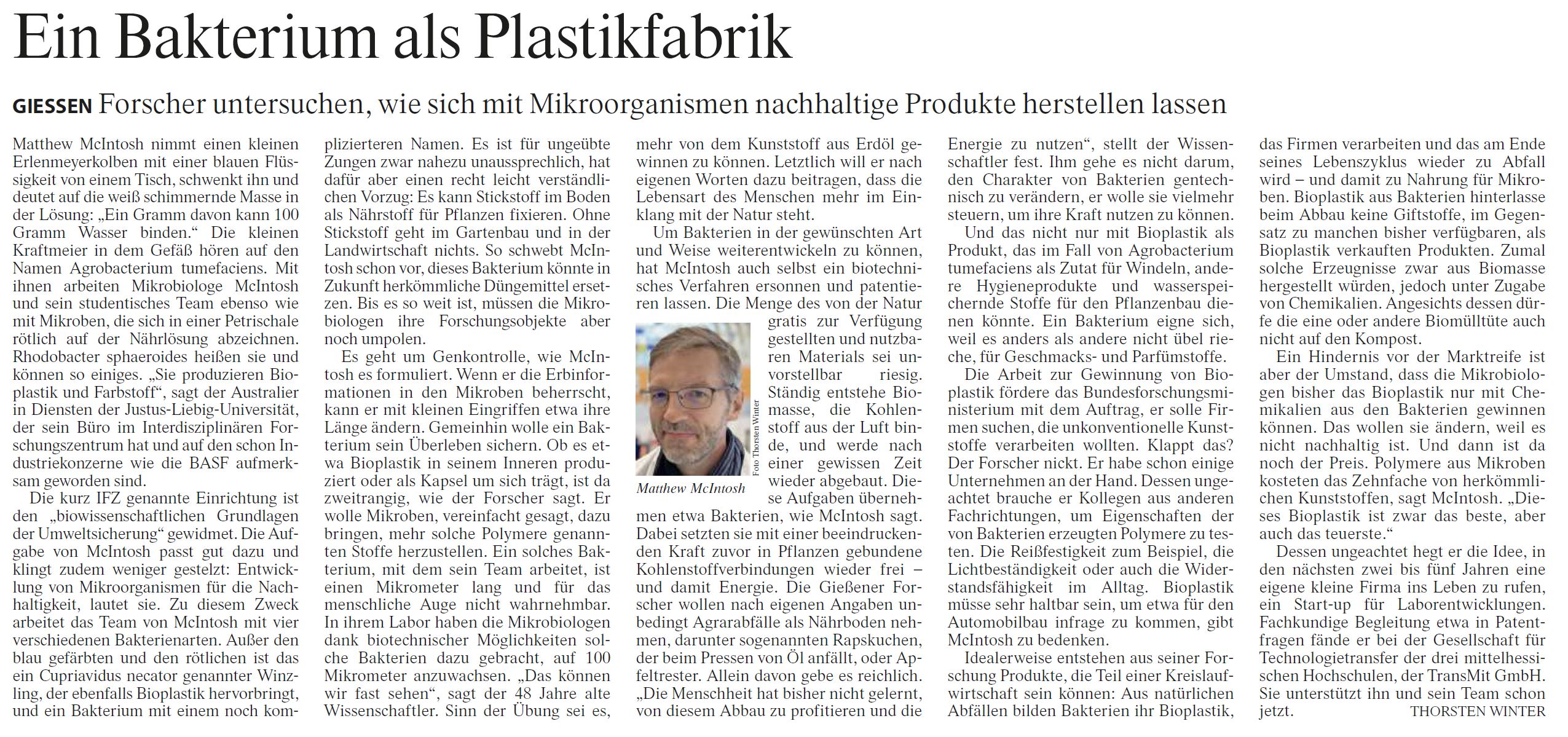 Ein Bakterium als Plastikfabrik
