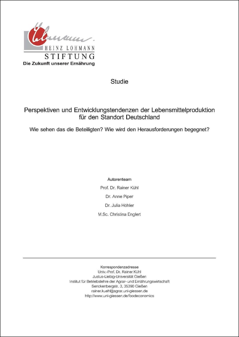 Deckblatt Studie Heinz Lohmann Stiftung