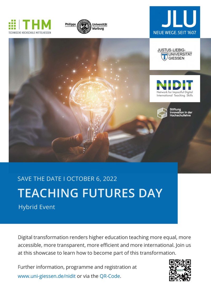 Poster zum NIDIT Workshop- und Netzwerkevent "Teaching Futures Day" am 6.10.2022