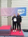 Sarah Spillmann und ihr Trainer Hermann Kildau nach dem erfolgreichen Sieg