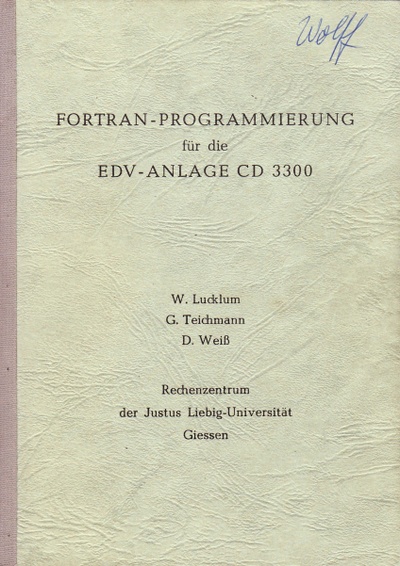 FORTRAN-Handbuch (1971) FORTRAN-Handbuch (1971)