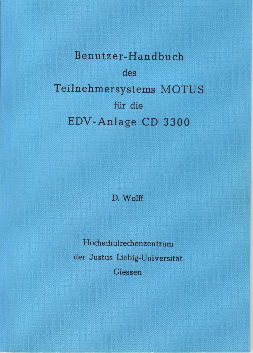 MOTUS-Handbuch (1976, Titelseite)