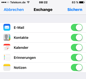 iOS Exchange Anleitungs Bild 8