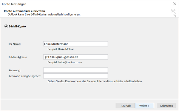 Outlook 2016 einrichten Bild 3