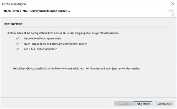 Outlook 2016 einrichten Bild 7