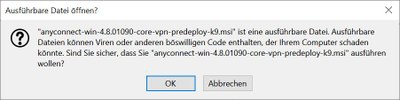 Bestätigung Download AnyConnect Windows 10